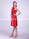 Halter Empire Knee-length Satin Sashes/Ribbons Bridesmaid Dresses #DOB02013610