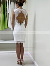 Lace Sheath/Column Sweetheart Short/Mini with Ruffles Wedding Dresses #DOB00022980