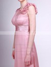 High Neck A-line Floor-length Chiffon Flower(s) Bridesmaid Dresses #DOB02013612