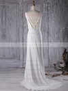 Chiffon Sheath/Column V-neck Sweep Train with Lace Wedding Dresses #DOB00023000