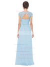 Lace|Chiffon A-line Scoop Neck Floor-length with Pleats Bridesmaid Dresses #DOB01013438