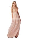 Lace|Tulle A-line Scoop Neck Floor-length with Sashes / Ribbons Bridesmaid Dresses #DOB01013439
