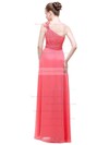 Chiffon A-line One Shoulder Floor-length with Flower(s) Bridesmaid Dresses #DOB01013443
