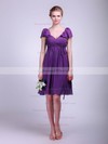 V-neck A-line Knee-length Chiffon Sashes/Ribbons Bridesmaid Dresses #DOB02013627