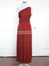 Jersey A-line One Shoulder Ankle-length with Ruffles Bridesmaid Dresses #DOB01013131