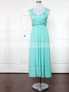 Jersey Empire V-neck Ankle-length with Ruffles Bridesmaid Dresses #DOB01013135