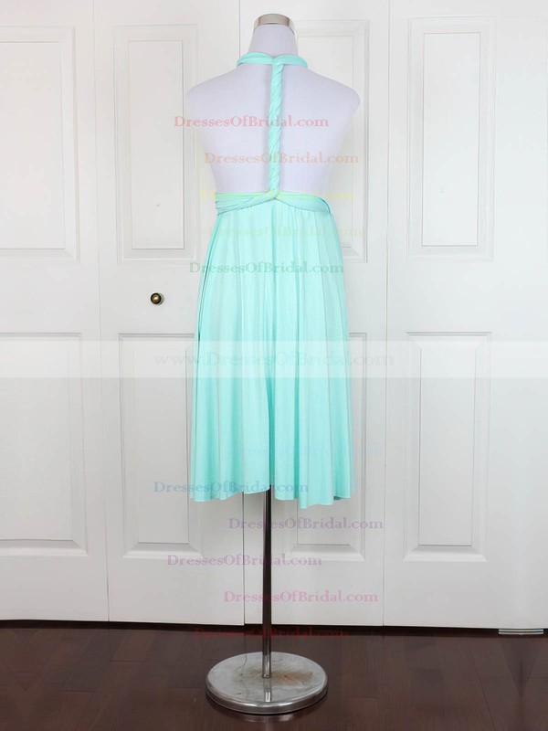 Jersey Empire V-neck Short/Mini with Ruffles Bridesmaid Dresses #DOB01013138
