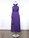 Jersey A-line V-neck Ankle-length with Ruffles Bridesmaid Dresses #DOB01013140
