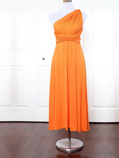 Jersey A-line One Shoulder Ankle-length with Ruffles Bridesmaid Dresses #DOB01013145