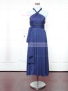 Jersey A-line V-neck Ankle-length with Ruffles Bridesmaid Dresses #DOB01013147