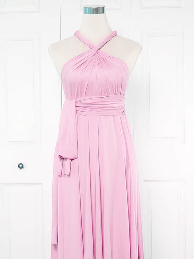 Jersey A-line V-neck Ankle-length with Ruffles Bridesmaid Dresses #DOB01013150