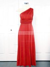 Jersey Empire One Shoulder Ankle-length with Ruffles Bridesmaid Dresses #DOB01013151