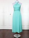 Jersey A-line V-neck Ankle-length with Ruffles Bridesmaid Dresses #DOB01013156