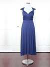 Jersey A-line V-neck Ankle-length with Ruffles Bridesmaid Dresses #DOB01013158