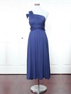 Jersey A-line One Shoulder Ankle-length with Ruffles Bridesmaid Dresses #DOB01013159
