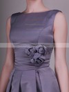 Bateau A-line Knee-length Taffeta Flower(s) Bridesmaid Dresses #DOB02013636