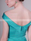 Off-the-shoulder A-line Knee-length Satin Draped Bridesmaid Dresses #DOB02013637