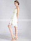 Strapless A-line Short/Mini Chiffon Tiered Bridesmaid Dresses #DOB02013671