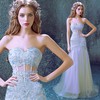 Tulle Trumpet/Mermaid Sweetheart Sweep Train with Appliques Lace Wedding Dresses #DOB00023012