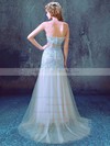 Tulle Trumpet/Mermaid Sweetheart Sweep Train with Appliques Lace Wedding Dresses #DOB00023012