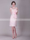 Scoop A-line Knee-length Chiffon Bow Bridesmaid Dresses #DOB02013680