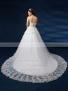 Tulle Ball Gown Sweetheart Chapel Train with Sashes / Ribbons Wedding Dresses #DOB00023030