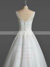 Tulle Ball Gown V-neck Tea-length with Sashes / Ribbons Wedding Dresses #DOB00023031