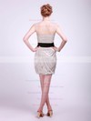 High Neck Sheath/Column Short/Mini Tulle Sashes/Ribbons Bridesmaid Dresses #DOB02013682