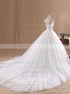 Lace Tulle Ball Gown Strapless Court Train with Ruffles Wedding Dresses #DOB00023037