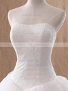 Lace Tulle Ball Gown Strapless Court Train with Ruffles Wedding Dresses #DOB00023037