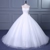 Tulle Ball Gown Sweetheart Court Train with Appliques Lace Wedding Dresses #DOB00023048