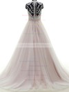 Tulle Ball Gown V-neck Sweep Train with Appliques Lace Wedding Dresses #DOB00023053