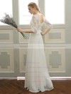 Tulle Chiffon A-line Scoop Neck Floor-length with Appliques Lace Wedding Dresses #DOB00023059