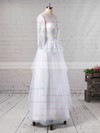 Tulle A-line Scoop Neck Floor-length with Sashes / Ribbons Wedding Dresses #DOB00023060