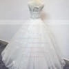 Tulle Ball Gown Scoop Neck Floor-length with Beading Wedding Dresses #DOB00023072