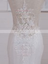 Lace Tulle Trumpet/Mermaid V-neck Court Train with Appliques Lace Wedding Dresses #DOB00023074