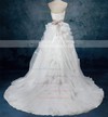 Organza Ball Gown Sweetheart Court Train with Sashes / Ribbons Wedding Dresses #DOB00023082