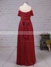 Chiffon A-line V-neck Floor-length Sashes / Ribbons Bridesmaid Dresses #DOB01013464