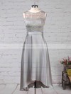 Lace Satin Chiffon A-line Scoop Neck Asymmetrical Sashes / Ribbons Bridesmaid Dresses #DOB01013476