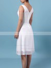 Chiffon A-line V-neck Knee-length Ruffles Bridesmaid Dresses #DOB01013500