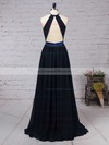Chiffon A-line Scoop Neck Floor-length Sashes / Ribbons Bridesmaid Dresses #DOB01013506