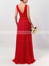 Chiffon A-line V-neck Floor-length Ruffles Bridesmaid Dresses #DOB01013511