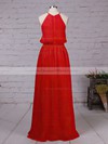 Chiffon A-line Scoop Neck Floor-length Sashes / Ribbons Bridesmaid Dresses #DOB01013512