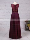 Lace Chiffon A-line V-neck Floor-length Ruffles Bridesmaid Dresses #DOB01013513