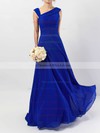 Chiffon A-line V-neck Floor-length Ruffles Bridesmaid Dresses #DOB01013522
