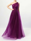 Tulle A-line One Shoulder Floor-length Ruffles Bridesmaid Dresses #DOB01013523