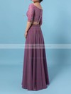Lace Chiffon A-line Off-the-shoulder Floor-length Bridesmaid Dresses #DOB01013529