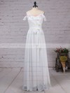 Chiffon A-line V-neck Floor-length Sashes / Ribbons Bridesmaid Dresses #DOB01013537