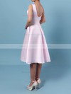 Satin Chiffon A-line Scoop Neck Asymmetrical Bridesmaid Dresses #DOB01013542