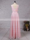 Chiffon A-line Scoop Neck Floor-length Sashes / Ribbons Bridesmaid Dresses #DOB01013550
